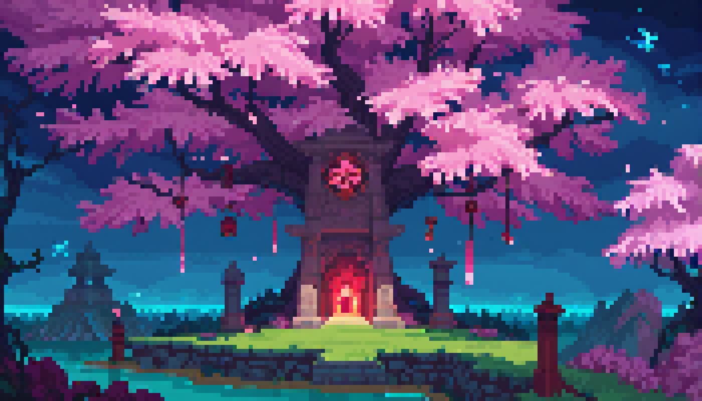 score_9, score_8_up, score_7_up, PDXL, <lora:HyperLightDrifterV1_Merged:1>, pixel art, hyperlight, hyper light drifter, 
{ floating islands, cherry trees, temple, glowing runes, dead giant creature, night, night sky|
forests, lake, mountains, detailed sun, reflections|
skyscraper, slightly overgrown, snow, night, night sky|
a walkway in the middle of cherry trees, japanese temple at the end|
city viewed from a top of a mountain, night, night sky}