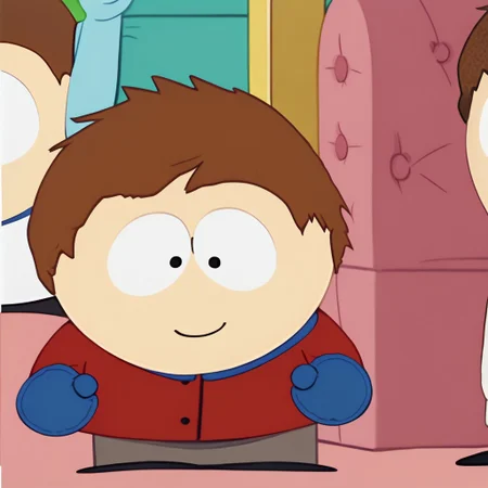 score_9, score_8_up, score_7_up BREAK ClydeSP, 1boy, short brown hair, black eyes, long-sleeved buttoned red shirt, blue collar, gray pants, black shoes, blue mittens, screenshot, official art, parody, anime footage, official design, screencap, anime screenshot, official screenshot, 2d, anime, source_anime, full body, solo, solo focus, smiling, relaxed, happy,