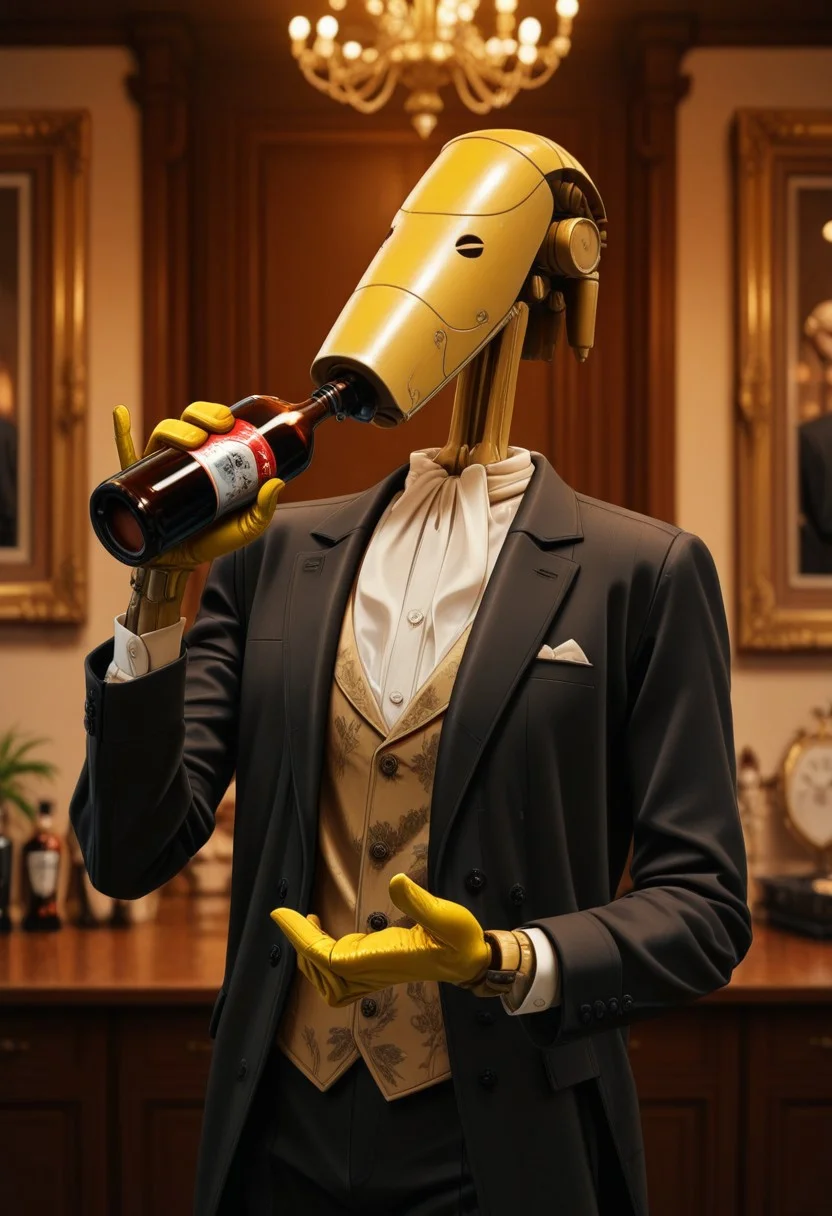 masterpiece, best quality, amazing quality, b1bd,cl4nker, Victorian suit, drinking motor oil, pinky out,