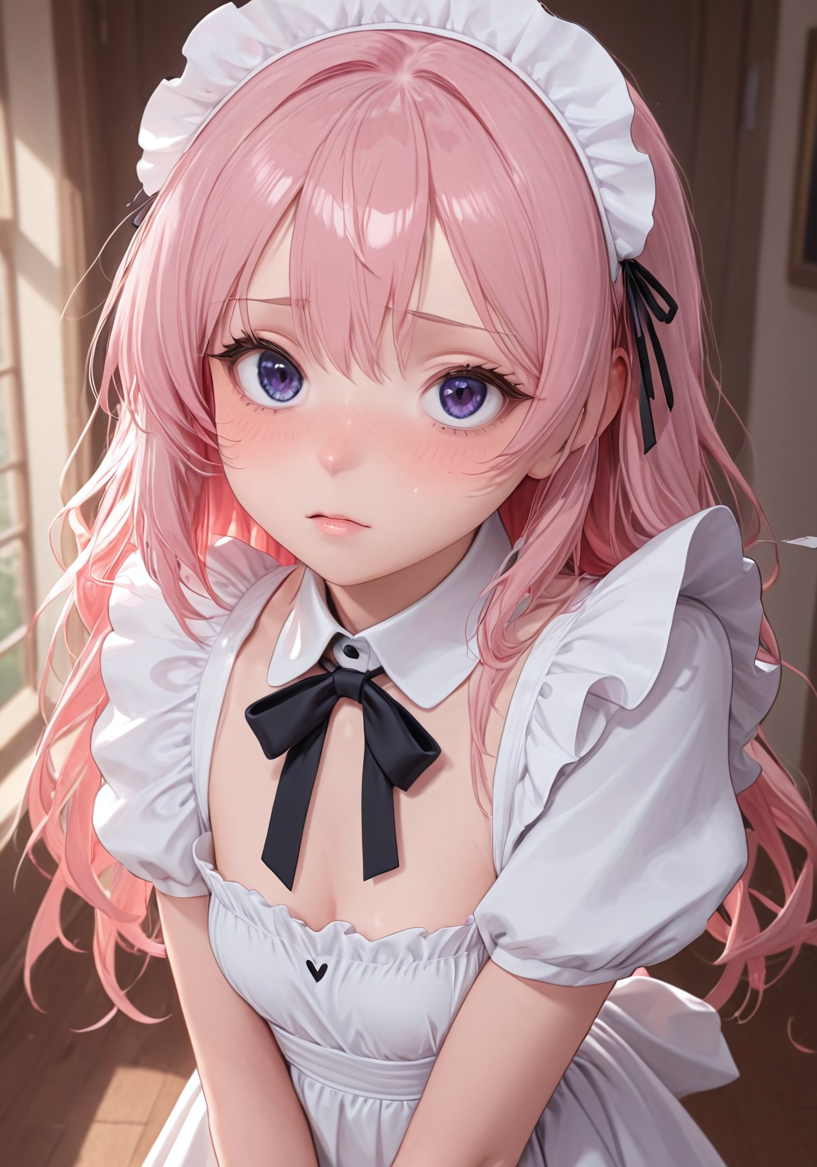 ((4k,8k,Ultra HD)),((Masterpiece :1.2)),((Best quality :1.2)),((Detailed :1.5)),((Detailed background :1.5))masterpiece, high_quality, highres, flat_colors, gradient, long_lashes, blush, looking_at_viewer, dynamic_angle, cinematic, side_view, hearts, ethereal_aura, uwu, big_eyes, crazy eyes, yandere