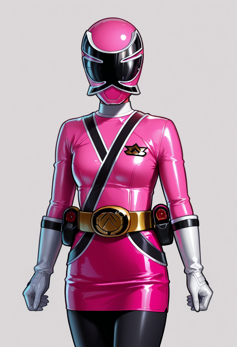 masterpiece, best quality, very aesthetic, absurdres,samurai_sentai_shinkenger, animification,
BREAK 1_girl, solo, shinken_pink(pink bodysuit, pink miniskirt, uniform,  white gloves,   black pantyhose, ),  
BREAK ,<lora:Smooth_Booster_v2:0.6>, good hand, <lora:Power_ranger_samurai__Illustrious:1>  <lora:TheOtherHalf_pXL:1>