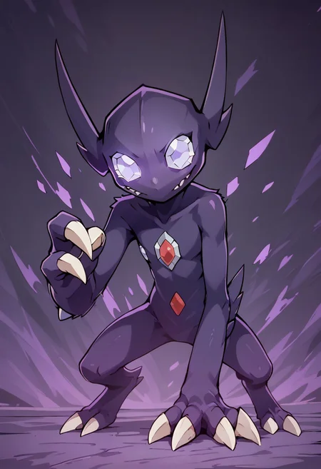 score_9, score_8_up, score_7_up, score_6_up,
BREAK,
slimes_sableye, solo, purple glow, huge claws, glowing eyes, dark aura, nighttime background,
abstract background,
Expressiveh, zPDXL