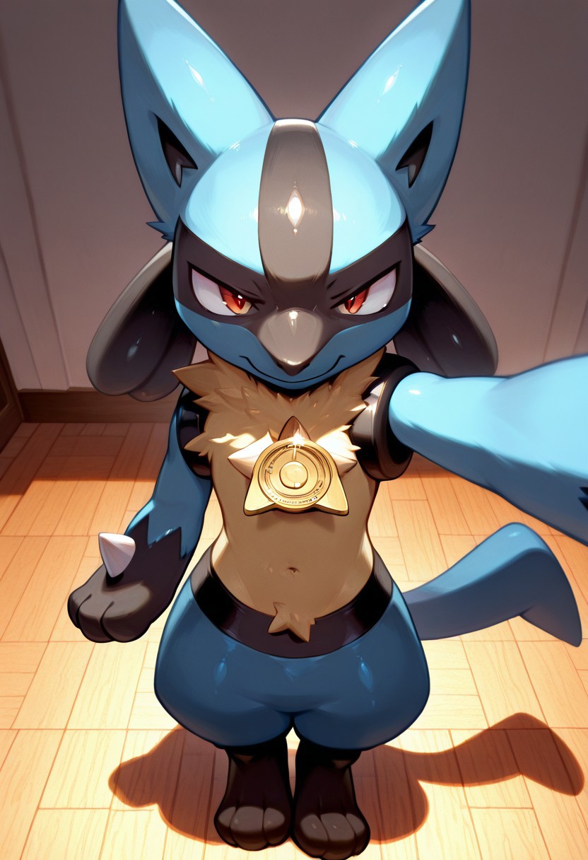 (masterwork, male focus, luc4r10, pokemon (creature),  solo, award-winning, masterpiece, best quality, 8k uhd::1.4), 
  mikus-concept, smug standing pose, full body, bellow view, top view, cute, gay