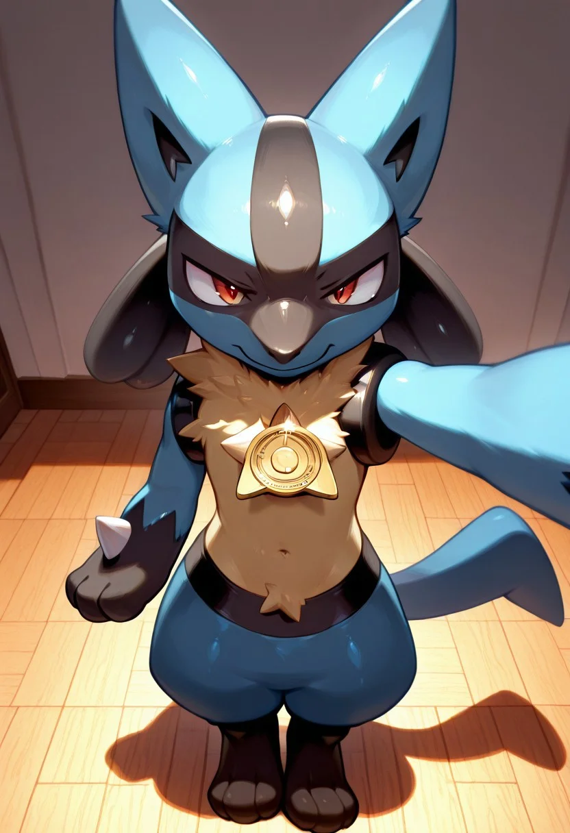 (masterwork, male focus, luc4r10, pokemon (creature), solo, award-winning, masterpiece, best quality, 8k uhd::1.4),
mikus-concept, smug standing pose, full body, bellow view, top view, cute, gay