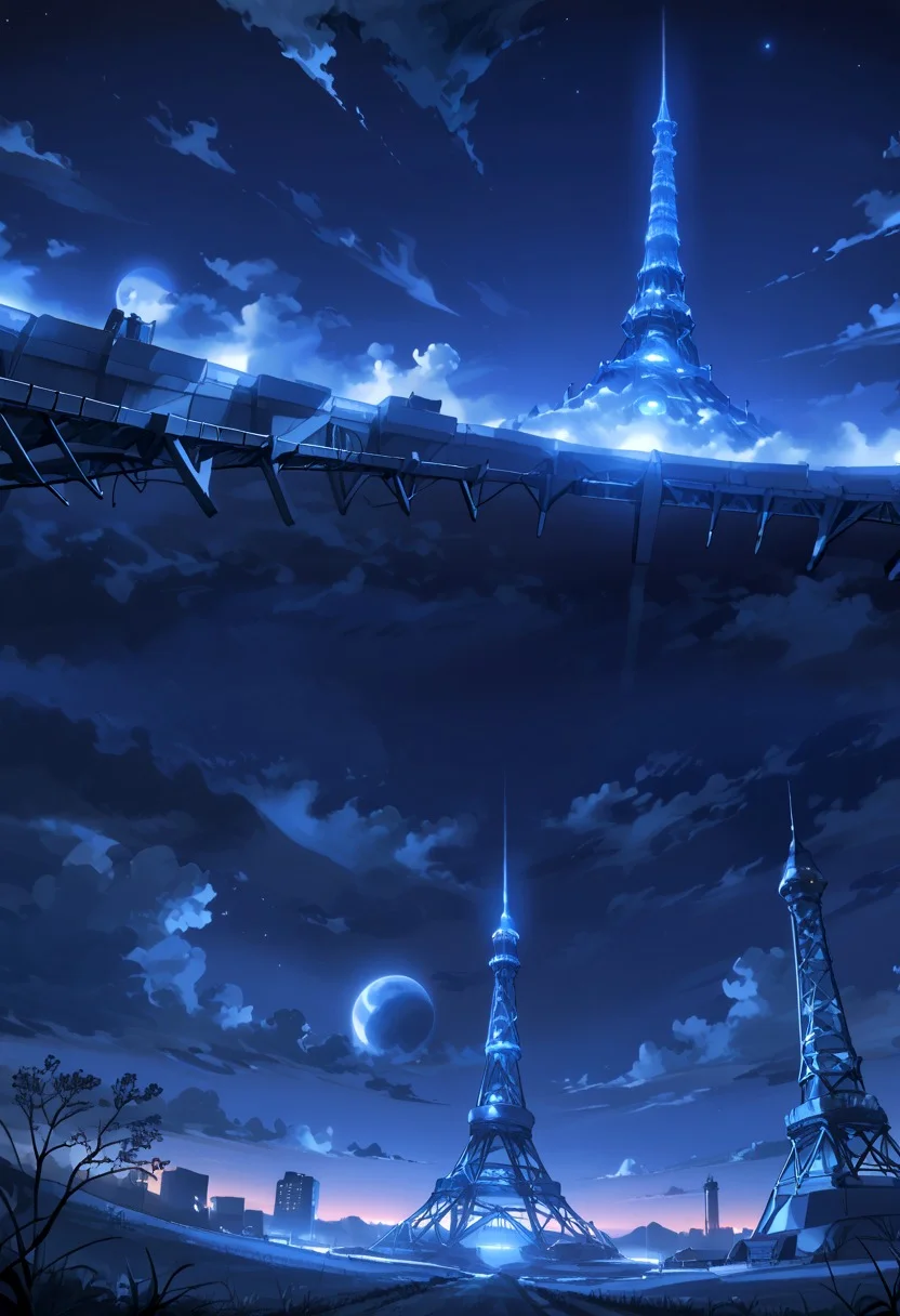 xartretrodeco, transmission tower, scenery, cloud, sky, star (sky), night, no humans, night sky, xartretrodeco, scenery, cloud, sky, star (sky), night, no humans, night sky, outdoors, starry sky, cloudy sky, blue theme, fantasy, building, glowing, dark, moon, xartretrodeco, scenery, cloud, sky, score_9, scenery, cloud, sky, star (sky), night, no humans, night sky, outdoors, starry sky, cloudy sky, blue theme, fantasy, building, glowing, dark, moon, city, tower, city lights, tree, grass, cityscape, bridge, power lines <lora:xartretrodeco:0.47> <lora:xartretrodeco_r1:1.4> <lora:marinella-anime-000012:-0.54>