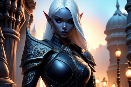 (masterpiece, best quality), a female drow warrior, <lora:Drow:0.7> armor, ornate, intricate details, cinematic lighting, professional lighting, 8k ultra detailed, <lora:Numenor:0.7> Numenor, sky, background, outdoor, hyper realism