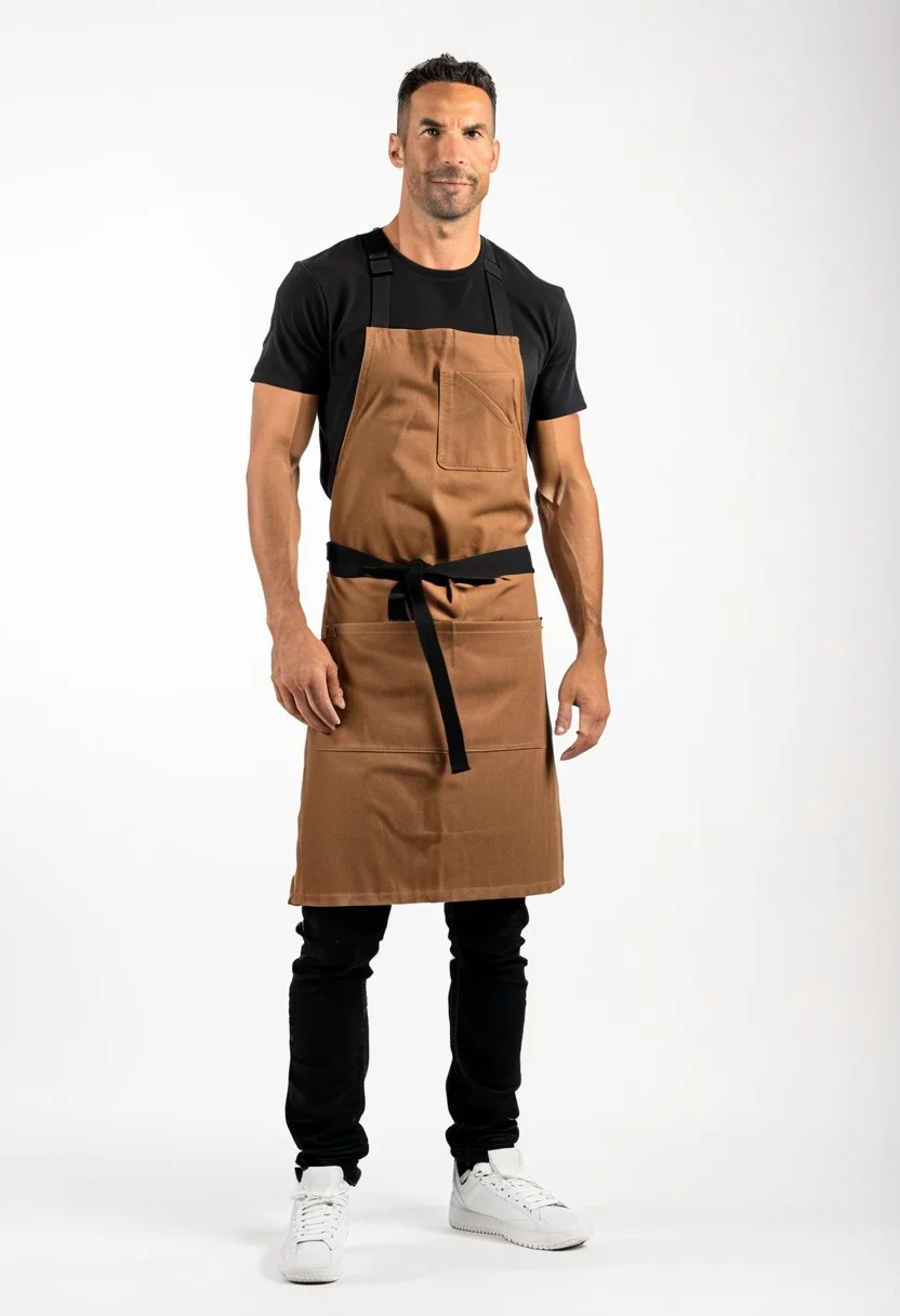 (extremely detailed faces), 1man, 30yo, black tee, stockapron, coyote herringbone, waist apron, black webbing, black jeans, brown sneakers, white background, full body, various poses, <lora:juggernaut_cinematic:1.00>, <lora:more_art:0.40><lora:midjourney:0.15>