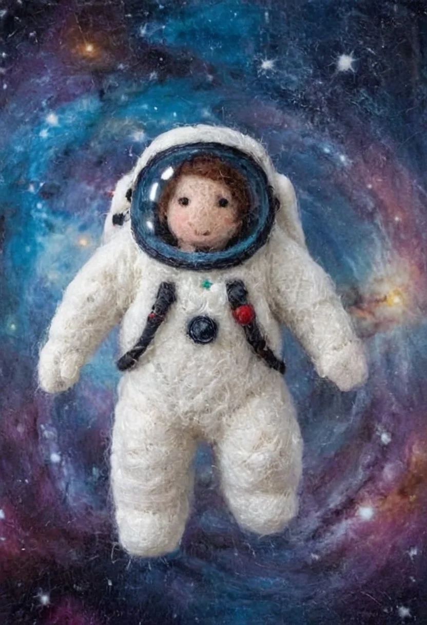 pamfelt, astronaut flying in space,galaxy background, high quality, masterpiece, intricate, hdr