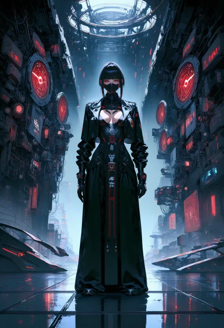 Gothic style masterpiece,high score,great score,absurdres, a woman in a black dress and sunglasses is standing in front of a white background wearing a black jacket and sunglasses [22],<lora:matr1xg0th :1>,(matr1xg0th, m0tr1xbl0d3r0nn3r, realistic, tech wear, cyberpunk art, afrofuturism, Chizuko Yoshida, Christian Hilfgott Brand, gothic art),mechanical parts [2],tiles [1], .  . Dark, mysterious, haunting, dramatic, ornate, detailed
