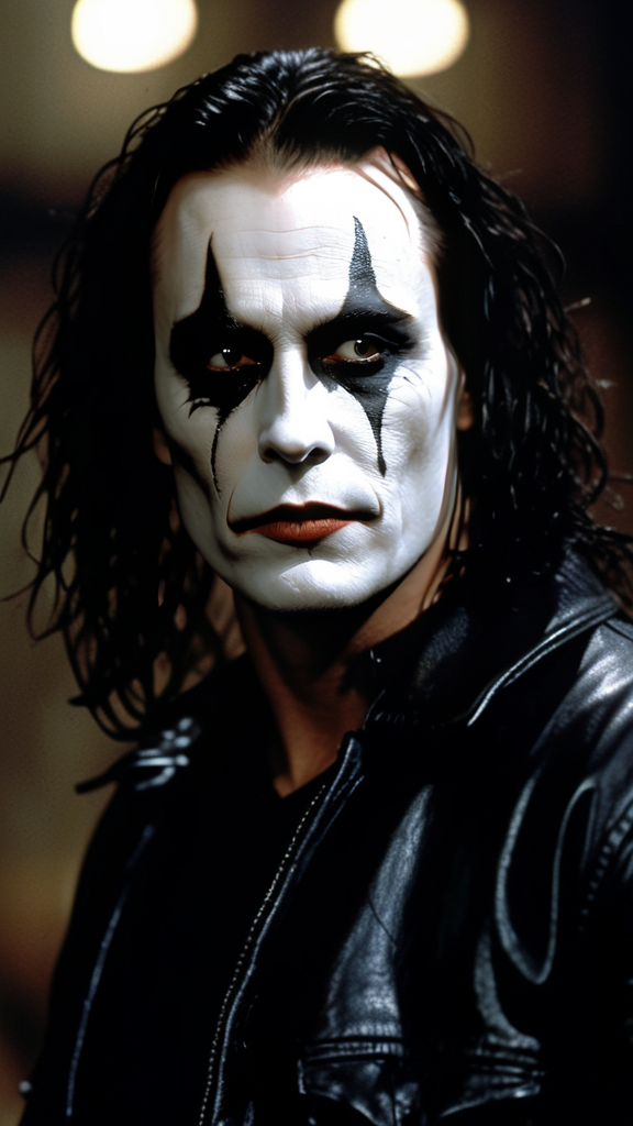 This is Eric Draven The Crow Movie 1994 version, Brandon Lee, realistic, 8k, the crow bird, portrait