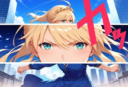 <lora:Fixhands_anime_bdsqlsz_V1:1>score_9, score_8_up, score_7_up, uncensored, source_anime, intricate details, perfect anatomy BREAK
1girl, solo, artoria pendragon \(fate\), blonde hair, long dress,
(v-shaped eyebrows), fighting stance, outdoors, city, tokyo,
<lora:HyLper-Accelerate-PAseer:1> <lora:p3cutin_XL(pony)v1.1fix:1>