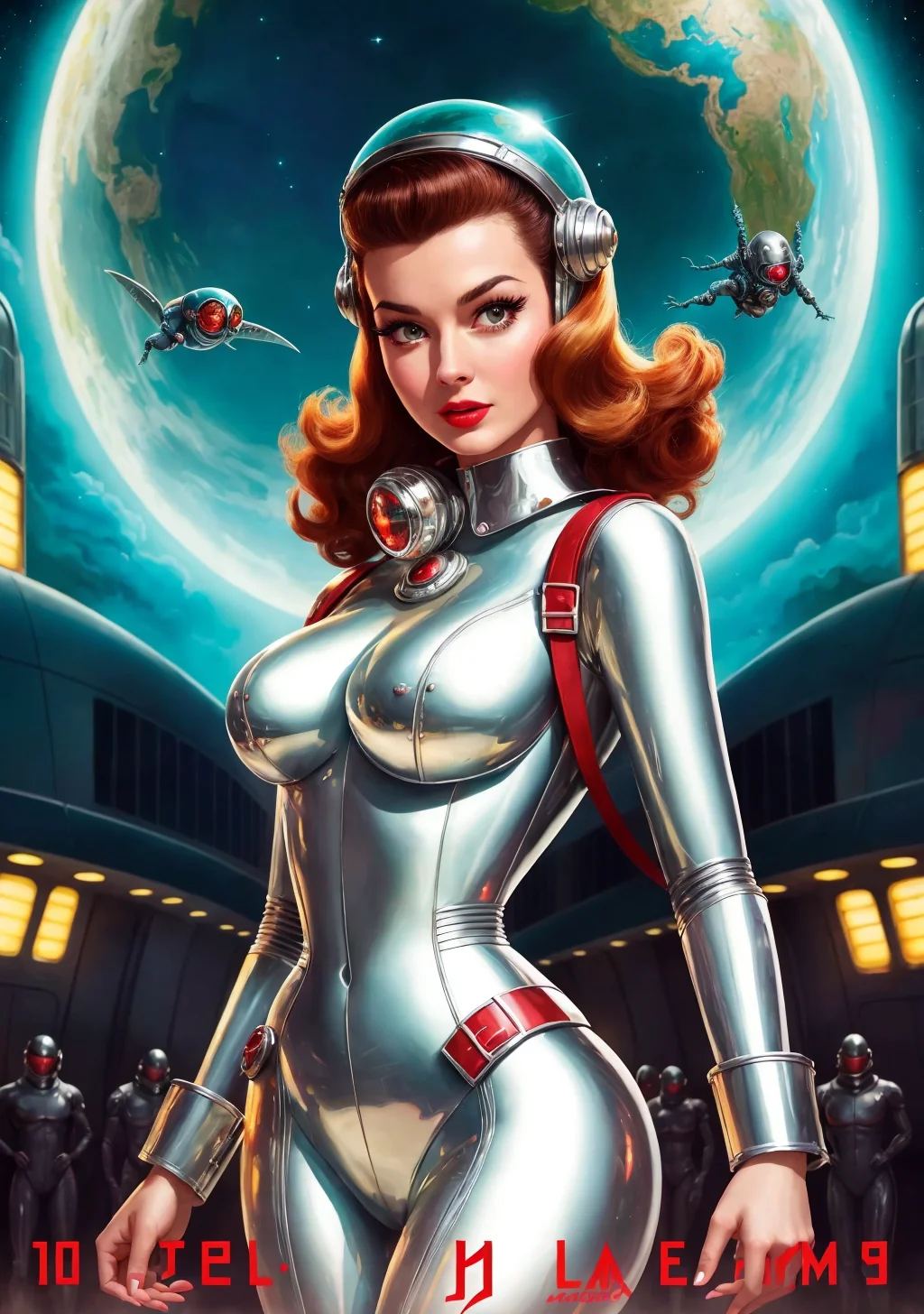 (50s movie poster:1.2) sexy woman polished aluminum suit alien jungle landscape jetpack glass dome helmet perfect hair (AtomPunkStyleSD15:1.0)
(masterpiece:1.5) (painting:1.1) (best quality) (detailed) (intricate) (8k) (HDR) (wallpaper) (cinematic lighting) (sharp focus)