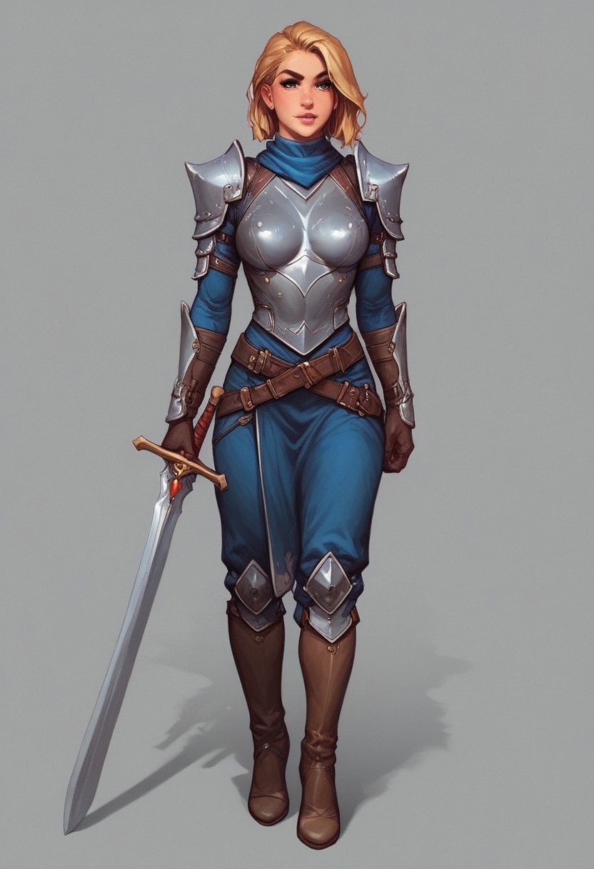 extremely detailed
((full-clothed armor)), ((long big sword in hands, long sword in hands)), medieval style
BREAK 
strange world background score_9, score_8_up, score_7_up, score_6_up, source_cartoon, rating_explicit, Expressiveh, (((((full body))))), dynamic pose