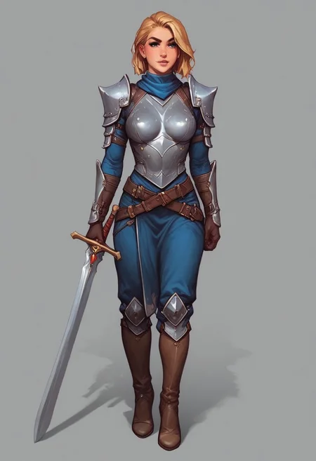 extremely detailed
((full-clothed armor)), ((long big sword in hands, long sword in hands)), medieval style
BREAK
strange world background score_9, score_8_up, score_7_up, score_6_up, source_cartoon, rating_explicit, Expressiveh, (((((full body))))), dynamic pose