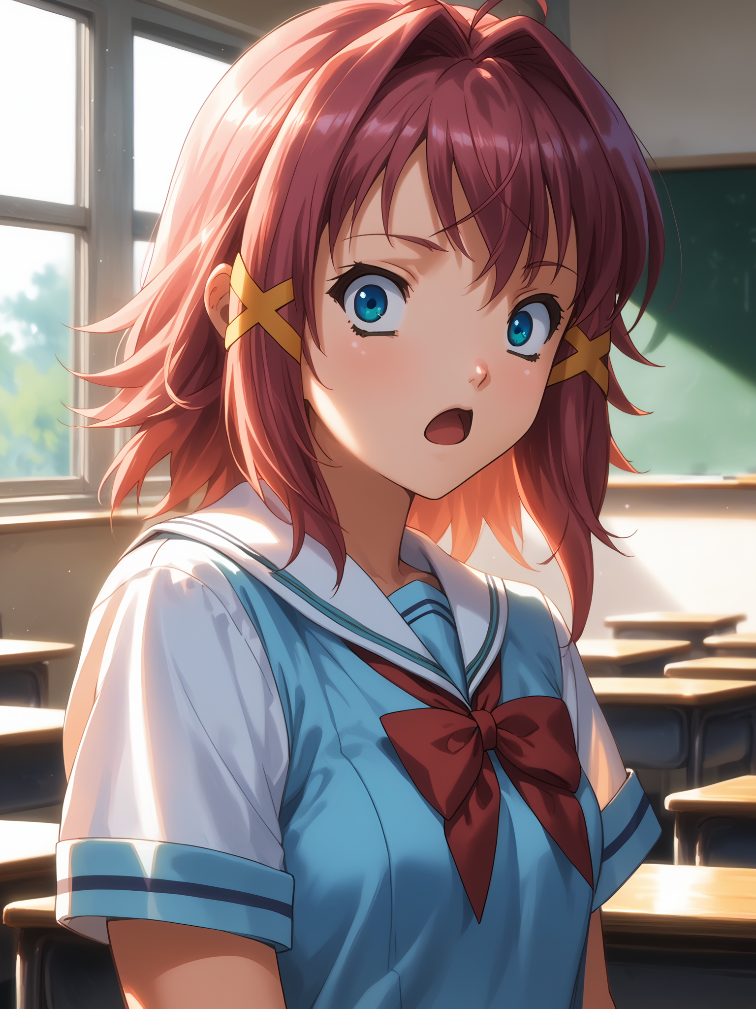 (upper body, solo focus:1.2) <lora:happy_tentacle-asuka-v0.1-000035:1>, ht_asuka, (petite:1.2), <lora:Shed_The_Skin's StS_age_slider_v1_initial_release:-1.25> ( (sarashi :1.1) :1.1) ( , , ( surprised :1.2) , (wavy mouth:0.8) , (looking at viewer:0.6) :1.1) , indoors, ((dawn :0.6), :0.8), ( window :0.9), (furniture:0.9), loaded interior , , , , (european architecture :0.9), classroom , (school uniform:1.2) ( :0.8) score_9, score_8_up, score_7_up, score_6_up, score_5_up, score_4_up, ( [(realistic, photorealistic:1.3):(realistic:1.2):16] [(3d:1.2)::14] :1) <lora:LUUNA's Lunas-NijiJourney-SDXL-B2:0.35>, nijijourney <lora:prgfrg23's Counterfeit-V3.0 Style SDXL_LoRA_Pony Diffusion V6 XL:0.5> <lora:mfcg's mfcgXL:0.12> <lora:reweik's gyokai(himehajime)_PonyXL_style_v01:0.14>