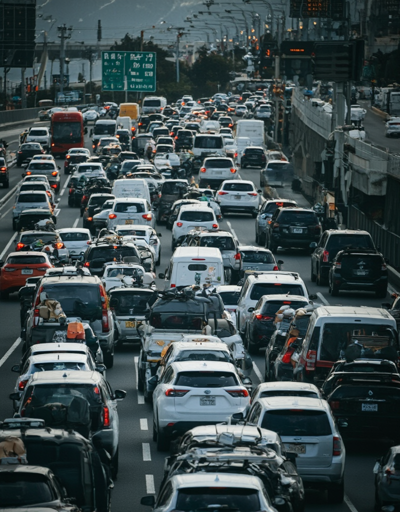<lora:City_Worlds_01_v1_Roads_flux:1> realistic photo of citybkg, traffic jam, tunnel, cars, too many,