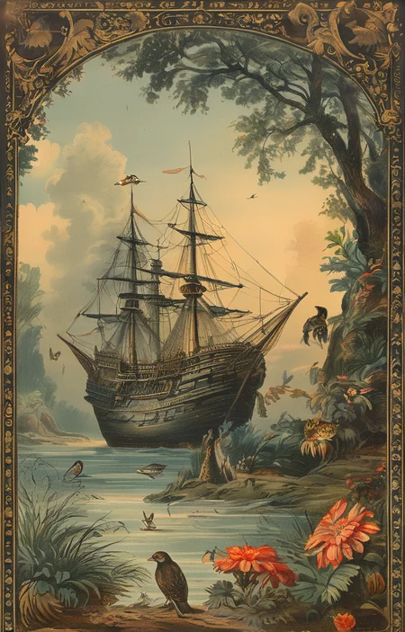 masterpiece,best quality,<lora:tbh261-sdxl:0.9>,illustration,style of Chromolithography animals