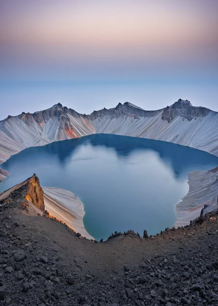 no humans,grey background,gradient background,gradient,scenery,simple background,<lora:é¿ç½å±±:1>, Changbai Mountain,, masterpiece, best quality,