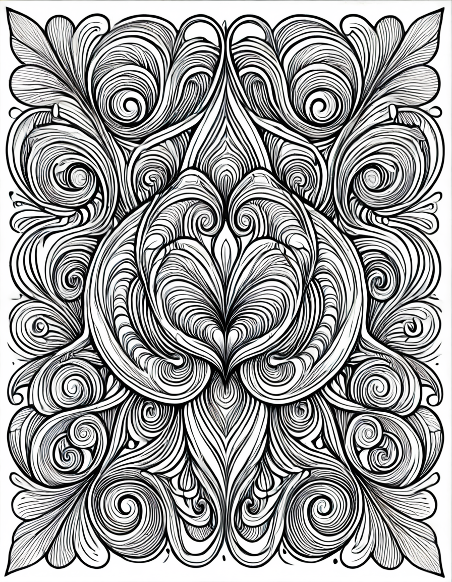 lineartlora, psychedelic, lineart, monochrome, black and white