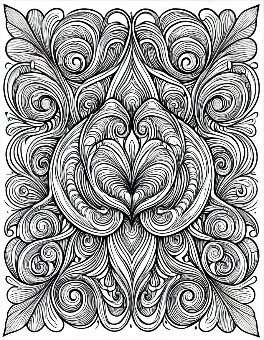 lineartlora, psychedelic, lineart, monochrome, black and white