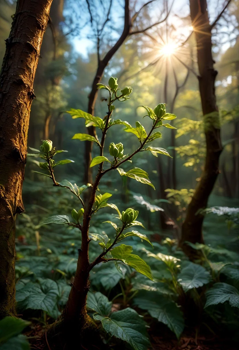Super detail, airbrushing, hyperrealism, random angle, maximum image quality, soft light, back illumination, high resolution, high detail, aesthetic, beautiful, 64k, f/16, ISO/100, s 750, cuper swollen buds on a tree branches,