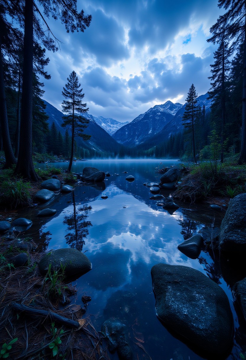 photograph, landscape of a Hallstatt, at Twilight, humor, dreamlike and atmospheric landscapes, dark fantasy art, RAW photo, detailmaximizer, midjourneyv6.1, aidmaglow