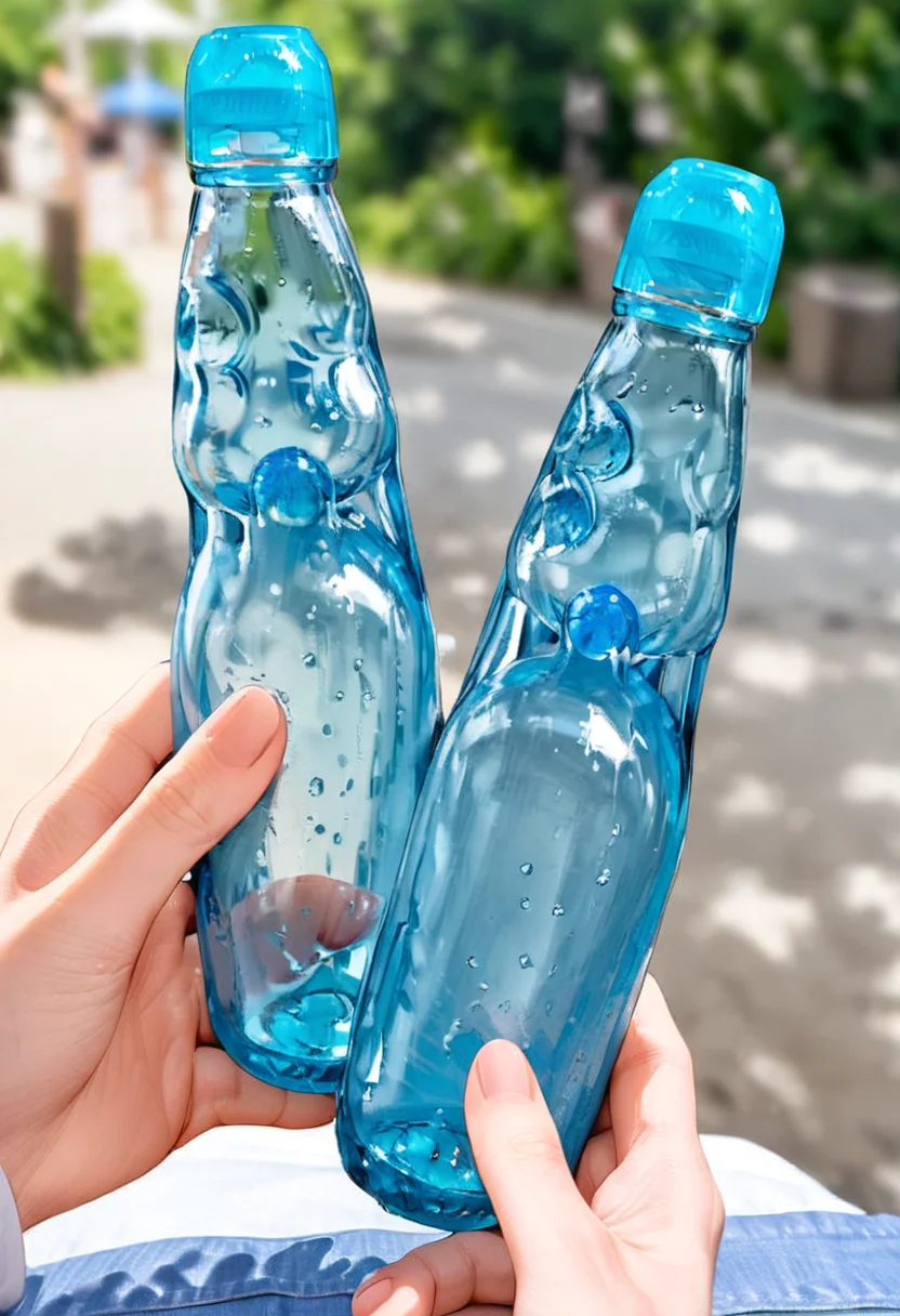 masterpiece, best quality, very aesthetic, absurdres,
ramune, food, bottle, blurry, blurry background, outdoors, holding, depth of field, pov, pov hands, holding bottle, day
 <lora:ramune_SDXL_V1:1>