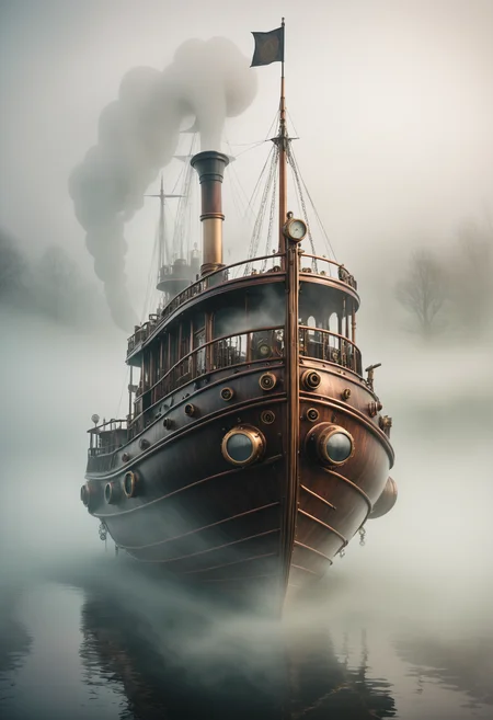a steampunk boat coming out of the mist
<lora:dvr-smk-sdxl:1>