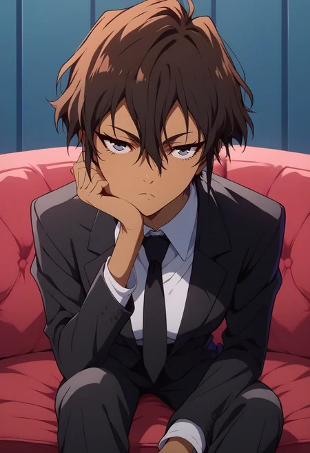 score_9, score_8_up, score_7_up,score_6_up, source_anime,indoors,ballroom, g4n1m3, <lora:g4n1m3XLP:1>
BREAK
abigail jones, 1girl, dark skin,(medium hair:1.2), sidelocks, hair between eyes, tomboy,bored, black suit, tie, black pants,sitting, head rest, looking at viewer,walking, head tilt,20 y.o girl,medium breasts, <lora:abi-06:0.9>