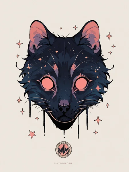 score_9, score_8_up, score_7_up, score_6_up, <lora:l0g0XLP:1> l0g0, simple background, no humans, logo, black cat, galaxy