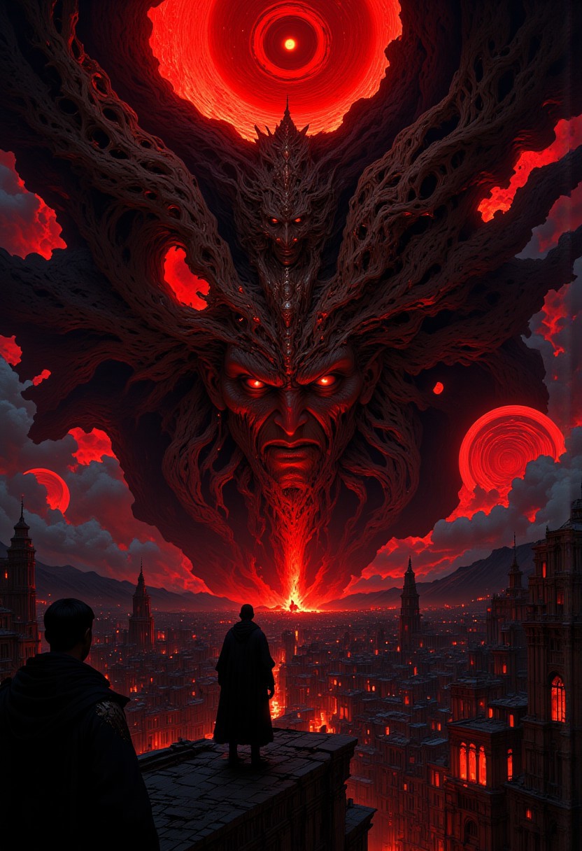 red sky, crimson glow, a thousand stars. midjourney_whisper_avant_couture