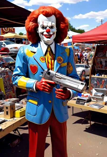 deagle, ronald mcdonald in a flea market