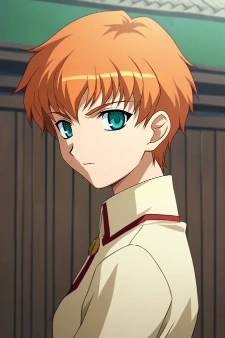 zPDXL, score_9, score_8_up, score_7_up, source_anime, rating_safe, intricate details, looking at viewer, , 1girl, turquoise eyes, orange hair, fringe, ,, solo, focused, ayers rock, day, looking back, relaxed, <lora:fsn_style_pony:1.08>, fsn_style, , <lora:sdxl_lightning_8step_lora:1>