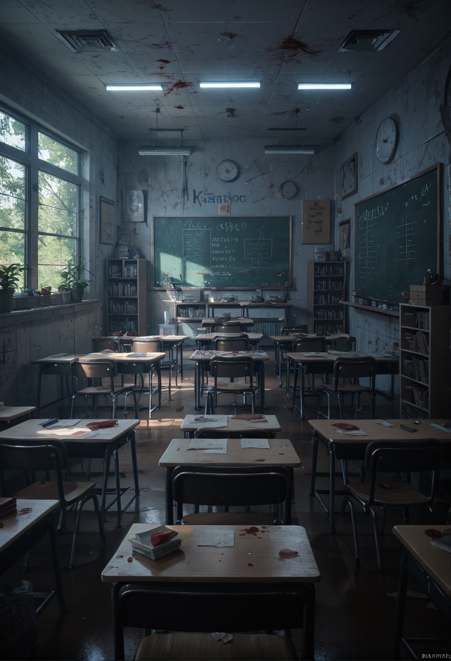 score_9,score_8_up,score_7_up,8k,,ruanyi0705,blood,chalkboard,<lora:0705 horror classroom_v1_pony:1>