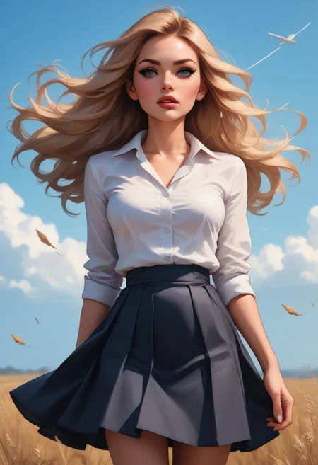 score_9, score_8_up, score_7_up,
seductive beauty, skirt blowing up in the wind