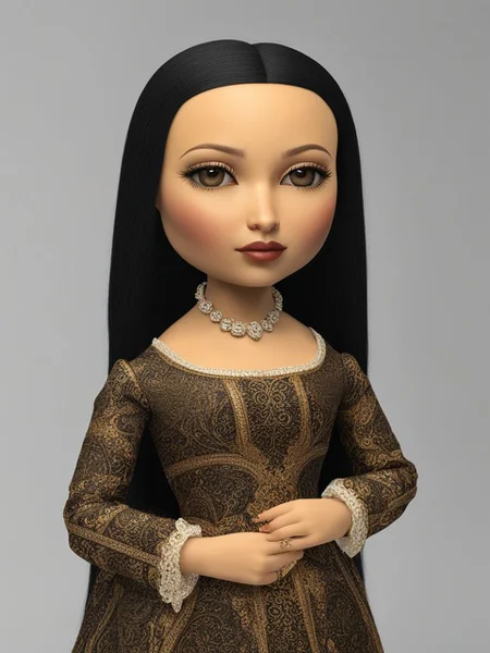 The Mona Lisa by Leonardo da Vinci DollZ style <lora:DollZ_style:0.8>