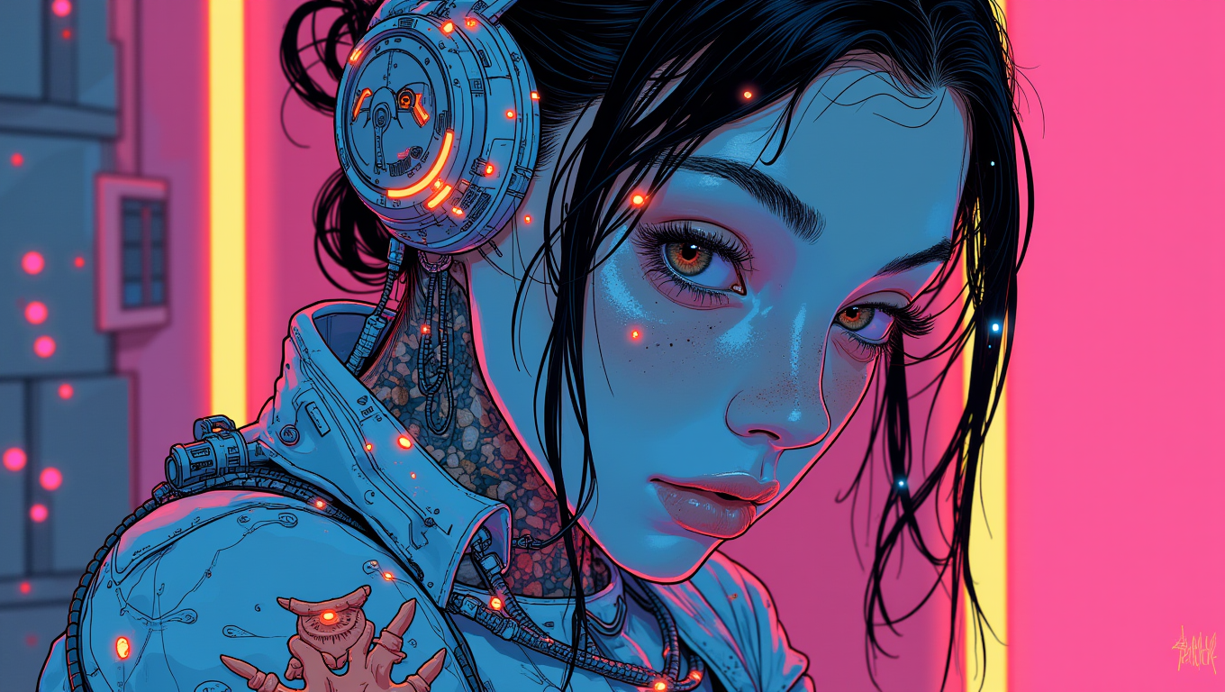 A cyberpunk woman with neon tattoos and a futuristic outfit
<lora:Blue_Future:0.8>