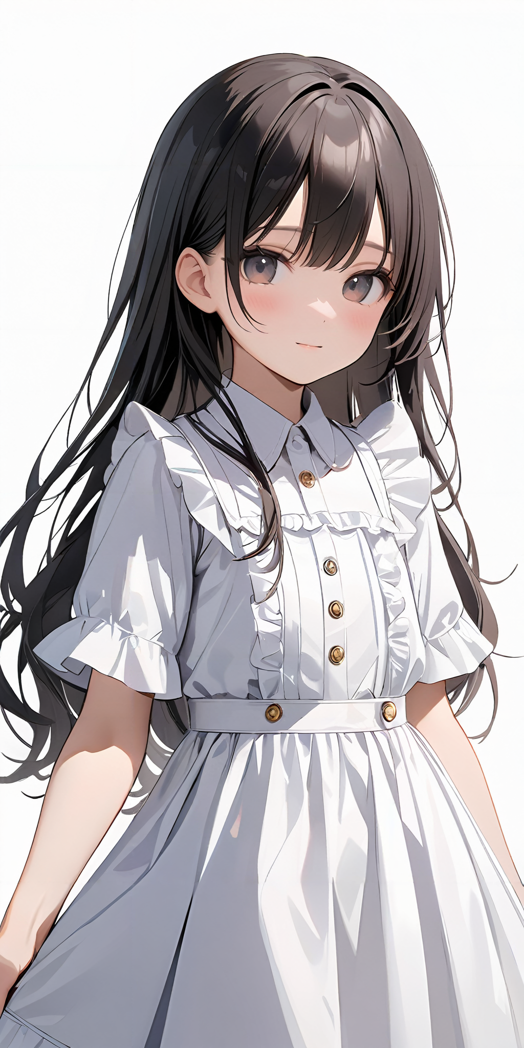 masterpiece,ultra-detailed,best quality,8K,illustration,cute face,clean skin ,shiny hair,girl,simple background,cowboy shot,
 <lora:add-detail-xl:1> <lora:jyoji one piece_XL_V1.0:0.6>  jyojifuku, dress,frills