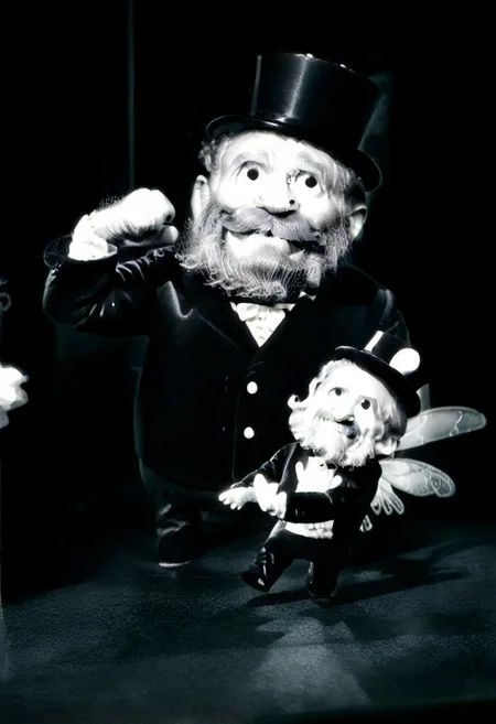(((black and white, monochrome, greyscale, powerbeard, long beard, huge beard, very long beard))),((fairy, wings, highpixiedsrk, fully clothed, small man with mustache, top hat, kenbis, chibi, chibi, male only, dancing, male, male chibi, monocle, art deco, thick mustache, comically large mustache, handlebar mustache, tiny, multiple men, shrunk, microxl, some little guys, 2 men, high angle, from above)), bwMovies, realistic, photo, vintage photo, ((very small man, small man, a small man, a man who is small, a small man)) suit, an unapologetically small human male, black and white, smiling, very happy, euphoric, ecstatic, wonderful small men, large smile, huge smile, muscular, muscles, indoors, cinema, movie theater, detailed background