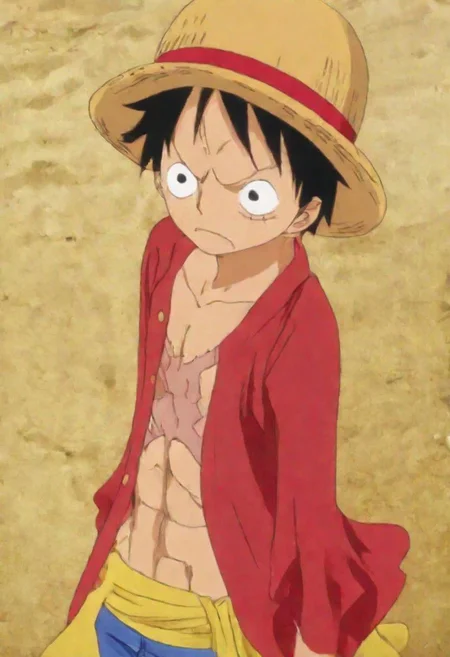 Monkey Di Luffy Serious  in the beach