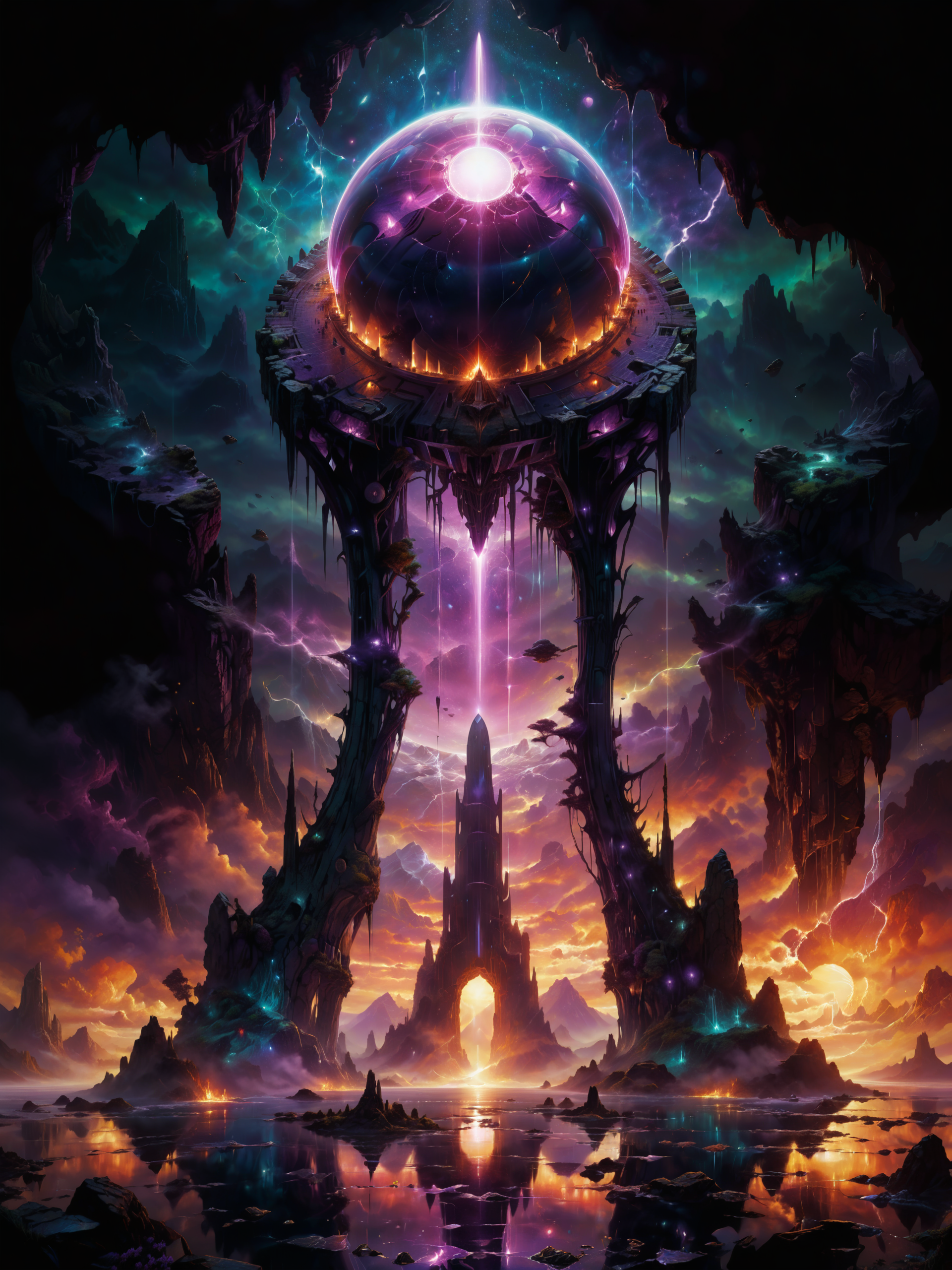 <lora:more_artful-xl:0.8> <lora:add-detail-xl:2.4> <lora:style-matte_black_contrast-xl-v3-by_tijuanaslumlord:0.2> <lora:style-glowing_neon-xl-by_cybernella:0.8> <lora:envybetterhiresfixxl01-xl:0.0:hr=1.0> vntblk, (vertical symmetry:1.4), poster art, [blood moon, red moon, darkest night, the (three pyramids:1.2) of giza, low angle, black and red hues:famous artwork by (stephan martiniere:1.2) and (josephine wall:1.3), (artifact:1.2), ominous dark (mesmerizing and arcane:1.3) landscape with towering (obelisks:1.5) standing in a straight line, glowing ornate extraterrestrial artifact, jagged rock formations, night sky, mysterious, ethereal, deserted, dark corners, (black:1.1), (obsidian:1.1), (bordeaux:1.1), (deep purple:0.8), (dark teal:0.7), (cyan:0.6), (grey:0.5):18], ultra detailed