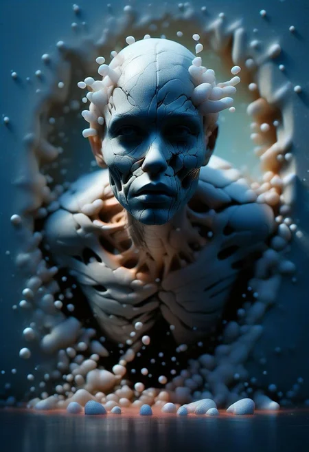 (beautiful woman in a coat emerging from cocoon, has wings on back:1.8), (splatter goo puddle cocoon, strings connection, restraints:1.1), (5mm, extreme closeup, sweaty art, behind a warped glass pane, frosted glass), (artist definition by Lilia Alvarado), (textured skin), closeup female jumping into a spiderweb, yelling, terrorized, (traumatic incident in the woods), (dark pastel natural colors), (freeform ferrofluids creating life as it emerges from a test tube, weird insect on the floor, goo devouring people, internal gems glitter inside, pose the head dramatically:1.1), (uncanny valley appearance, eyes glint wide:0.8), (image distortion by Alessio Albi:1.1), (dark and moody creation), (artist design by Marta Basvequa:1.2), lava skin glows. (Dissected by Nychos:1.2), (explosive environment)
