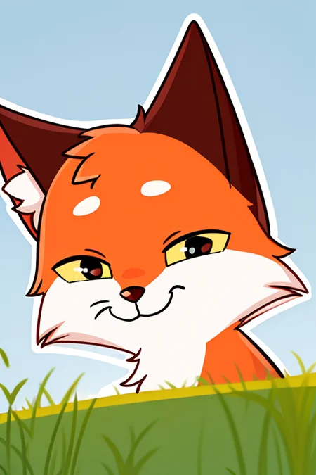 <lora:lisa-10:0.8> pappy, solo, looking at viewer, simple background, closed mouth, upper body, grey background, black eyes, no humans, :3, blue background, half-closed eyes, cat, portrait, furry, colored sclera, outline, white outline, body fur, animal focus, white fur, straight-on, yellow sclera, two-tone fur, orange fur
sitting in a meadow, outdoors, (satisfied face:1.3)