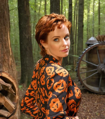 <lora:d5pumpk1n_04XL-000010:1.1>, a (half shot) photograph of (gorgeous d5pumpk1n lady:1.2) with long dark ginger hair,as the miller's daughter,exceptionally attractive exuding an alluring and voluptuous physique that radiates warmth and sensuality,braided hair cascades gracefully down her shoulders,plump lips and welcoming smile,with a medieval mill courtyard behind her,a charming and rustic wooden structure nestled in a tranquil forest,wooden mill structure,its waterwheel turns gently,the girl is positioned near the mill courtyard,engrossed in various house chores,tending to the mill's operation,handling sacks of flour,organizing grains scattered around, cinematic photograph, photorealism, realistic lighting,(bokeh),realistic shadows,masterpiece,Award-winning, 8K wallpaper,Hyperrealistic, intricate detailed, subsurface scattering, rule of thirds, detailed pupils, 35mm photograph, detailed skin texture, subsurface scattering