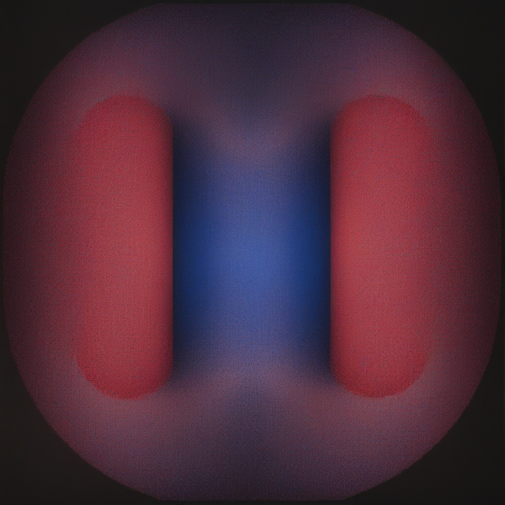 Le Parc  a red and blue tubes that shoot particles to the middle abstraccion geometrica, blue, red, alchemy, alquimias, particles, particulas, dark background <lora:LeParc_AI_LoRA_XL_v2.0:1>