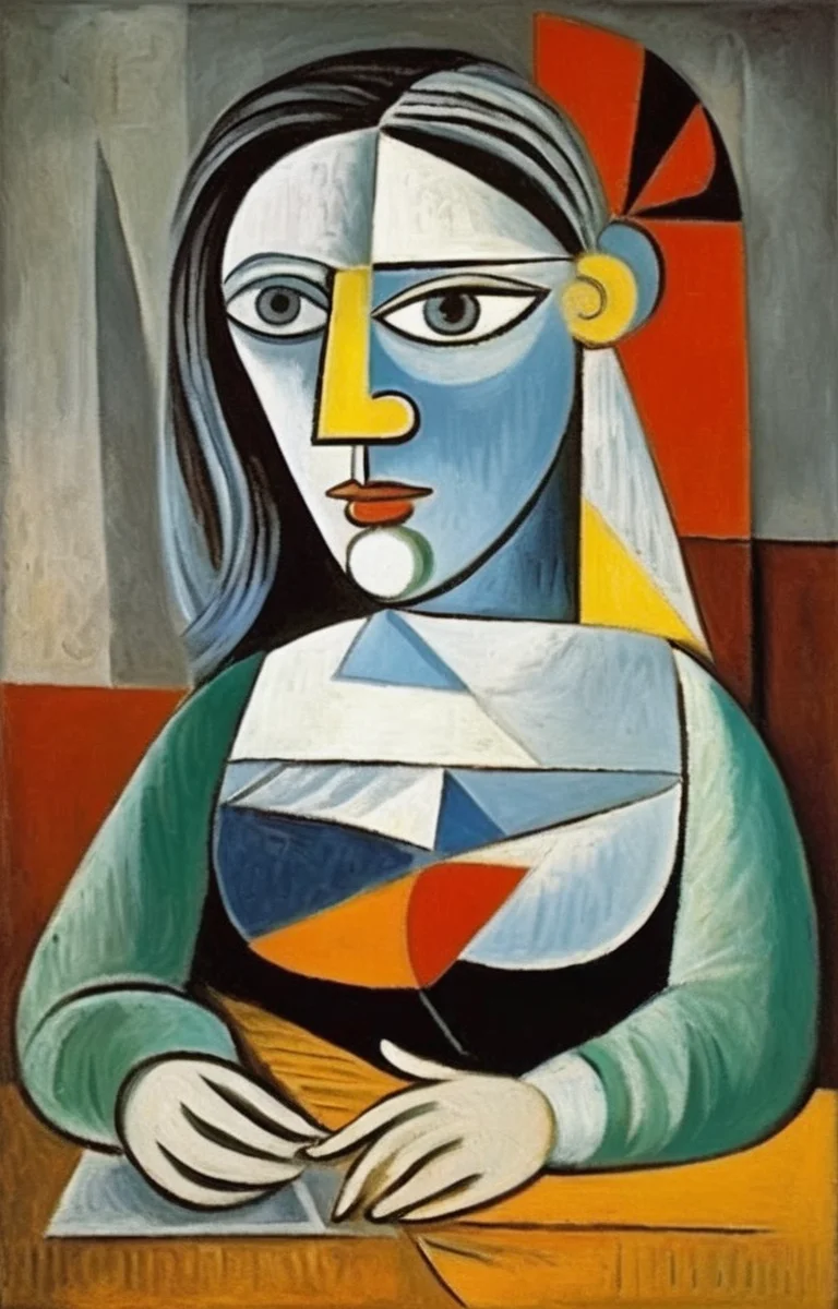 masterpiece,best quality,<lora:tbh296-sdxl:0.8>,illustration,style of Pablo Picasso, tech genius teenage girl