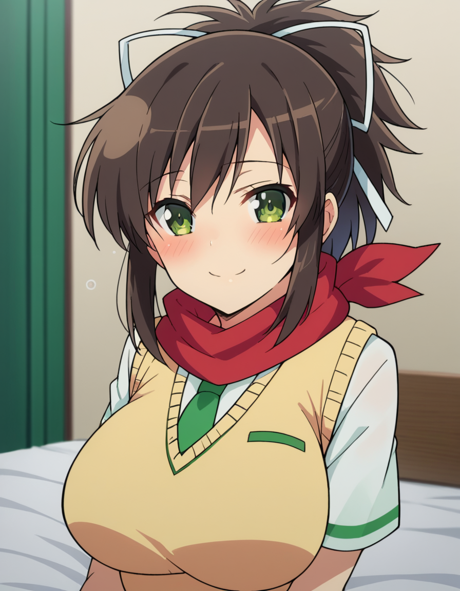 score_9, score_8_up, score_7_up, source_anime,
skasuka, <lora:sk-asuka-ponyxl-lora-nochekaiser:1>
asuka, brown hair, green eyes, ribbon, hair ribbon, ponytail, smile, large breasts,
skirt, school uniform, necktie, scarf, short sleeves, sweater, sweater vest,
indoors, bed, bed room, on side, blush, drunk,
looking at viewer, dutch angle, cowboy shot