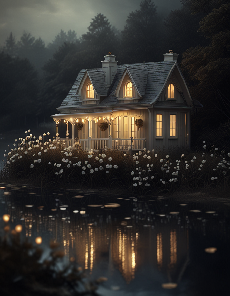 novuschroma style cottage by the water <lora:137_novuschromaSXL_a2:1>, <lora:sdxl_lightning_8step_lora:1>