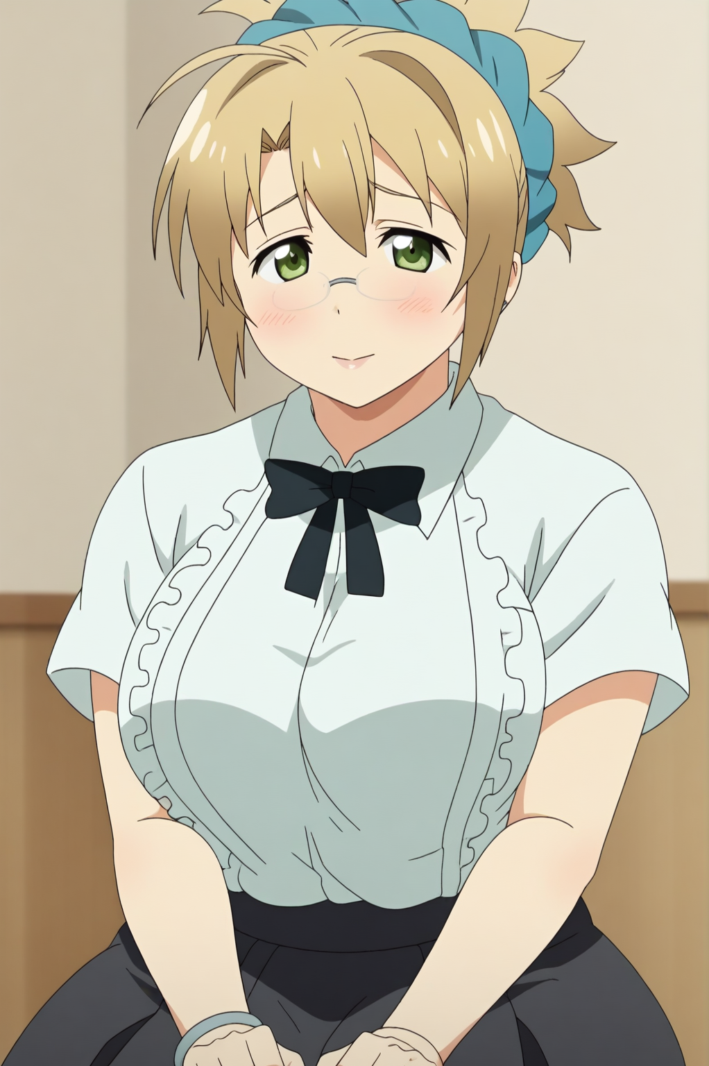 glasses, sitting, upper body, misaki-sensei <lora:Commission-boku_to_misaki_sensei-misaki-sensei-PDXL:0.8>