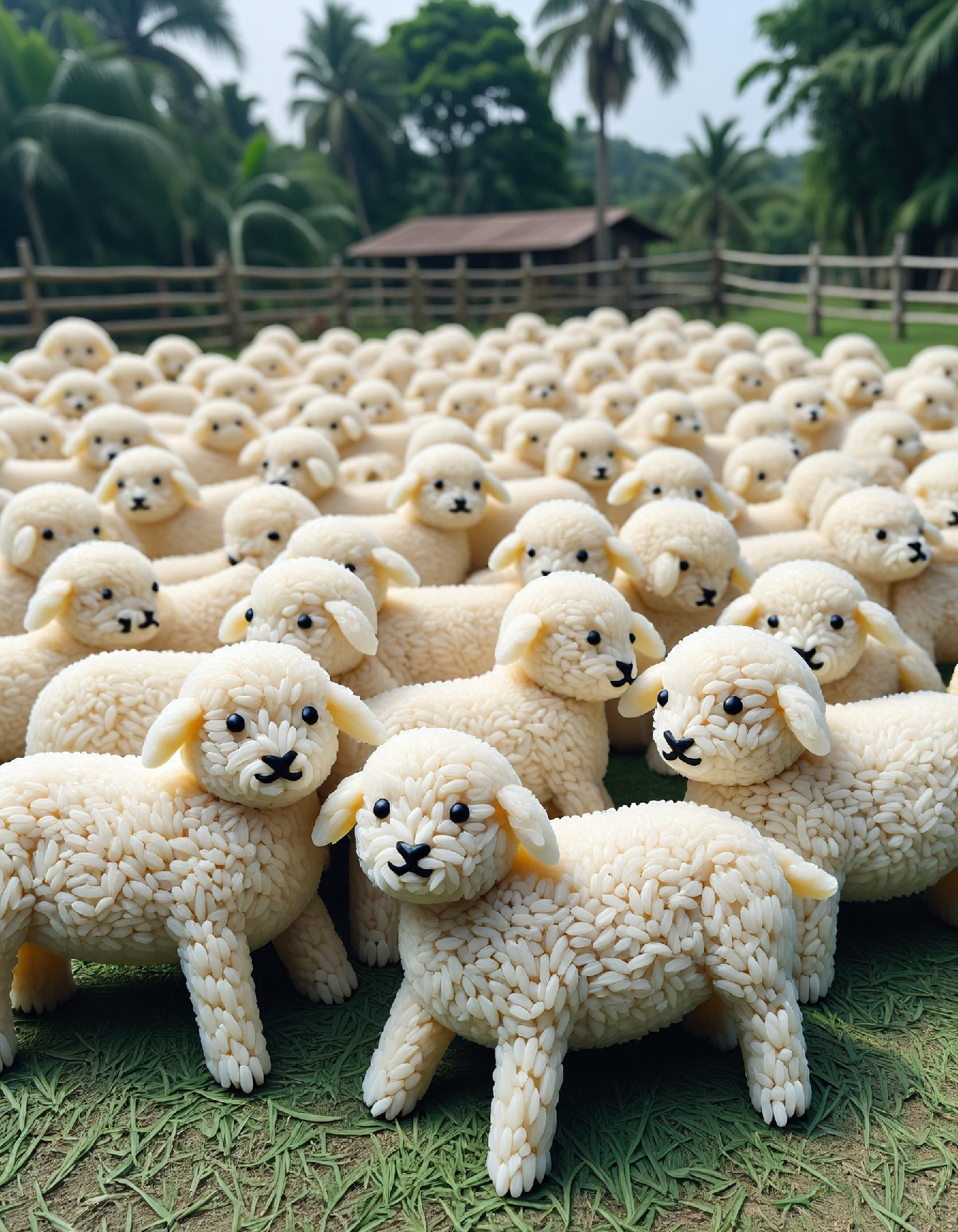 noc-styr, a flock of sheep on a farm
